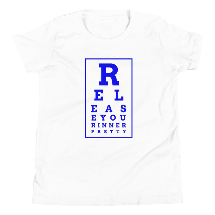 S/C Girl's T-Shirt Eye Chart White & Blue